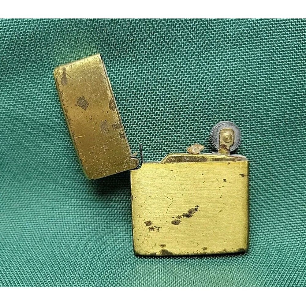 Crown Co. JAPAN Tiny Slim Brass Cigarette Lighter 1 1/2" Vintage